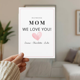 Trendy Personalised We Love You Mum Card