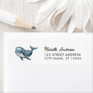 Trendy Personalised Whale Return Address