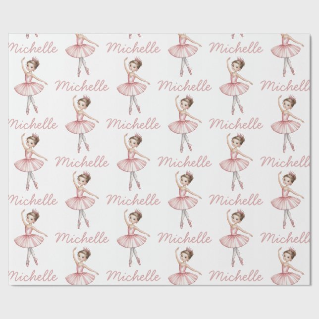 Trendy Personalized ballet Ballerina dancer     Wrapping Paper (Flat)