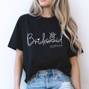 Trendy Personalized Bridesmaid T-Shirt