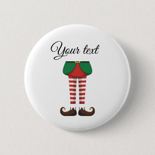 Trendy Personalized Christmas Holiday Elf Feet 6 Cm Round Badge