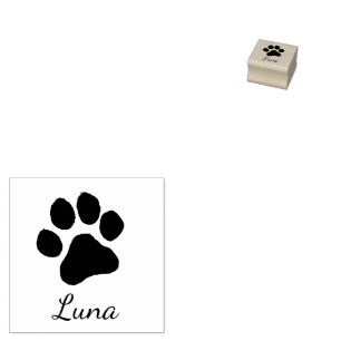 Trendy Personalized Dog Pet Paw Print Cute        Rubber Stamp