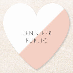 Trendy Personalized Modern Elegant Simple Template Paper Coaster