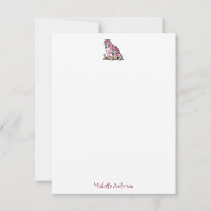 Trendy Personalized Pink Tiger Stationery  Card