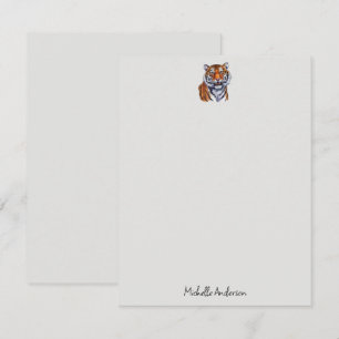 Trendy Personalized Tiger Stationery  Card