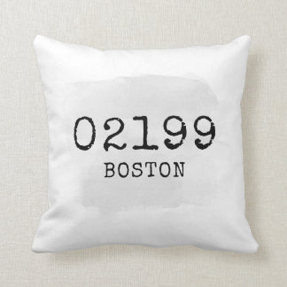 Trendy Personalized Town and Zip Code Throw Pillow