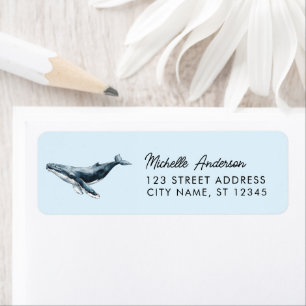 Trendy Personalized Whale Return Address
