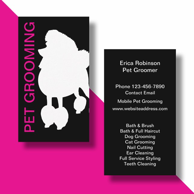 Trendy Pet Grooming Services  Business Card (Creator Uploaded)