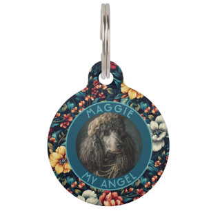 Trendy Pet Owner Gift Rose Pattern Tag