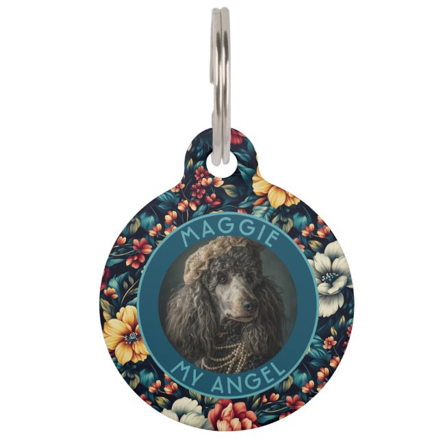 Trendy Pet Owner Gift Rose Pattern Tag (Front)