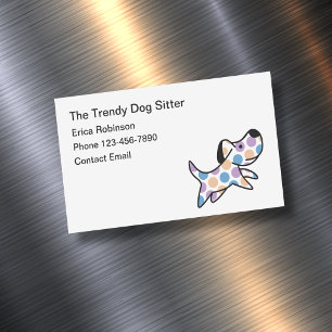 Trendy Pet Sitter Business Card Magnets
