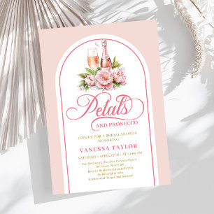 Trendy petals and prosecco blush gold celebration invitation