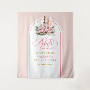 Trendy petals and prosecco bridal shower backdrop tapestry