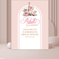 Trendy petals and prosecco bridal wall tapestry