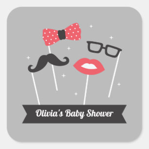 Trendy Photo Booth Props Baby Shower Stickers