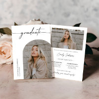 Trendy Photo Chic Graduation Party Invitation