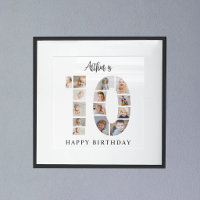 Trendy Photo Collage 10th Birthday Party Welcome
