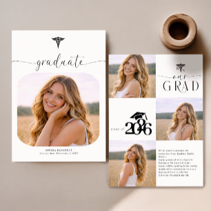 Trendy Photo Collage Nursing Graduation Announcement