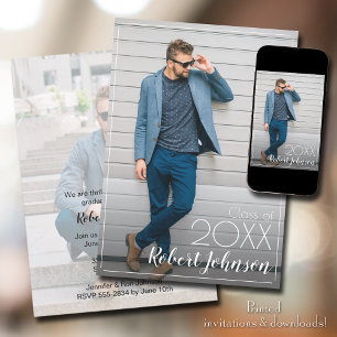 Trendy Photo Graduation Invitation