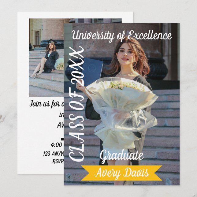 Trendy Photo Graduation Invite 2026 (Front/Back)