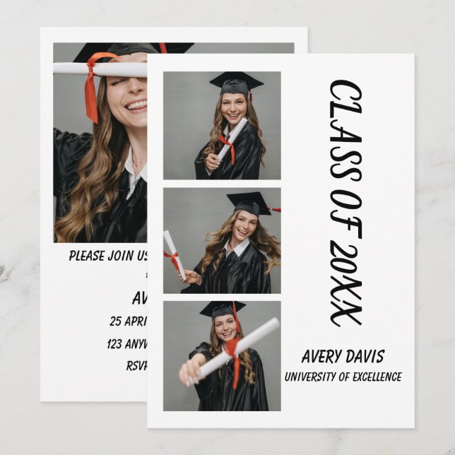 Trendy Photo Graduation Invite 2026 (Front/Back)