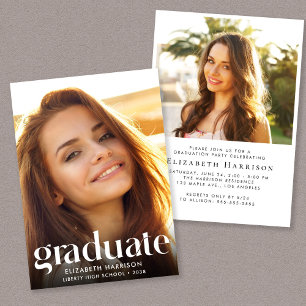Trendy Photo Graduation Party Invitation