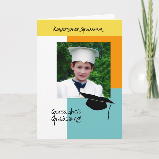 Trendy Photo Kindergarten Graduation Announcement (Front)
