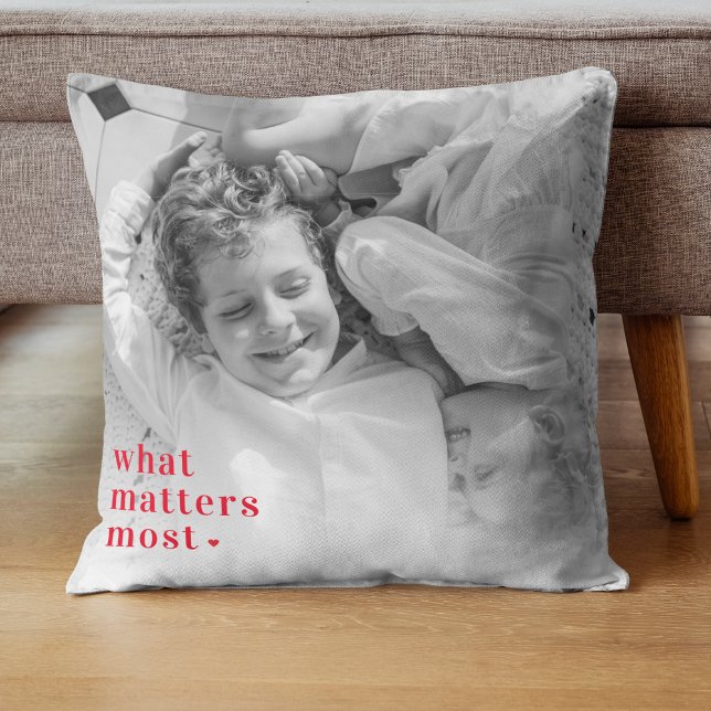 Trendy Photo & What Matters Most Positive RedQuote Cushion (Creator Uploaded)