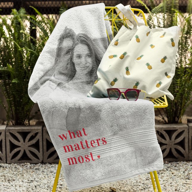 Trendy Photo & What Matters Most Positive RedQuote Hand Towel (Creator Uploaded)