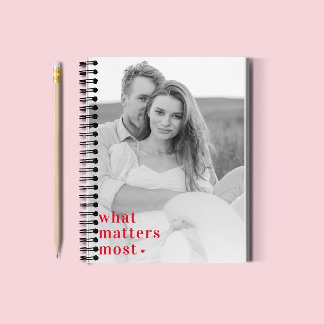 Trendy Photo & What Matters Most Positive RedQuote Notebook (Creator Uploaded)