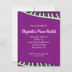 Trendy Piano Keyboard, Piano Recital Invitation