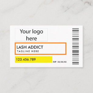 trendy pill bottle lashes package label business c card