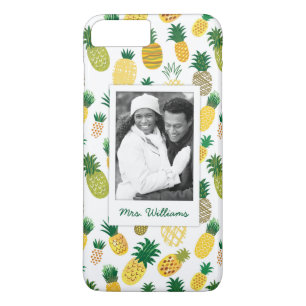 Trendy Pineapple Pattern   Add Your Photo & Name Case-Mate iPhone Case
