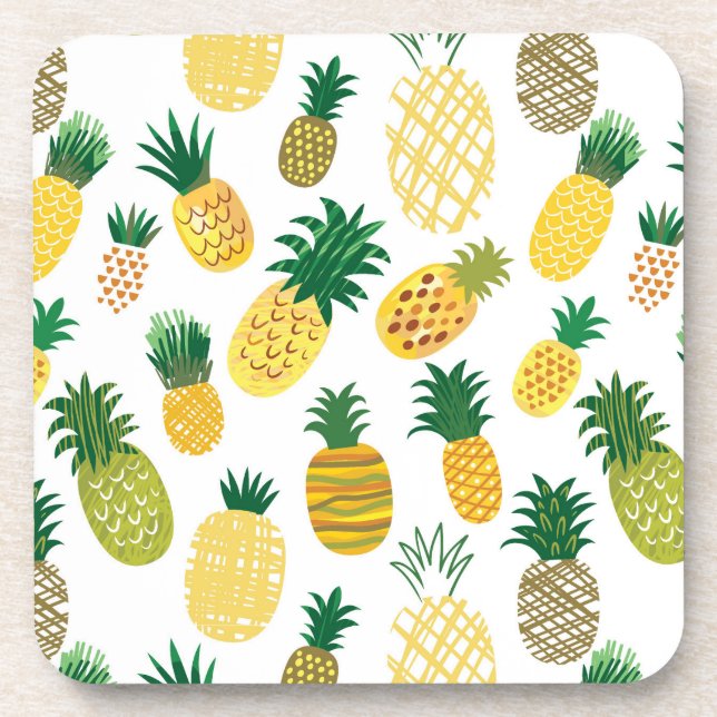 Trendy Pineapple Pattern Coaster (Front)
