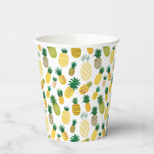 Trendy Pineapple Pattern Paper Cups