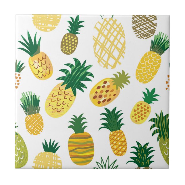 Trendy Pineapple Pattern Tile (Front)