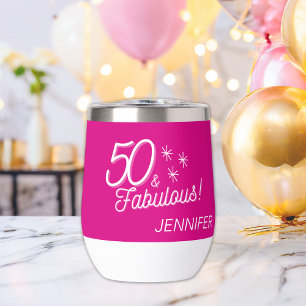 Trendy Pink 50 And Fabulous Birthday