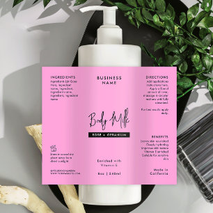 Trendy Pink 8 OZ Skincare Bottle Waterproof Label
