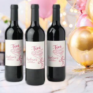 Trendy Pink A Tini Bit Older 30th Birthday Wine Label