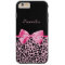 Trendy Pink And Black Leopard Hot Pink Ribbon