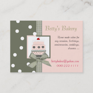 Trendy Pink and Khaki Business Card