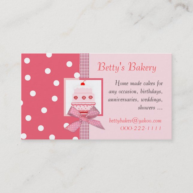 Trendy Pink and Salmon Business Card (Front)