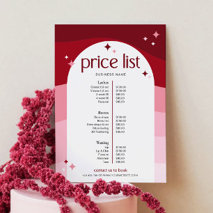 Trendy Pink Arch Retro Business Salon Price List