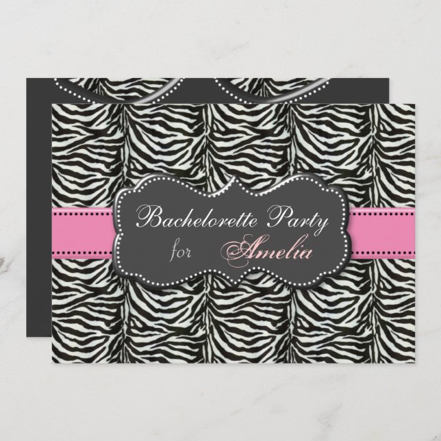 trendy Pink Bachelorette Party Invitations (Front/Back)