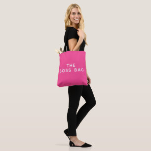 Trendy Pink BIG Boss Print Womens Tote Bag