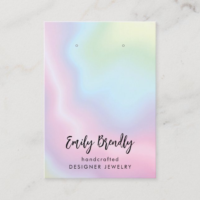 Trendy Pink Blue Green Jewellery Earring Display  Business Card (Front)
