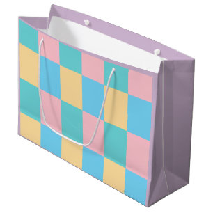 Trendy Pink Blue Green Yellow Purple Modern Colors Large Gift Bag