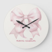 Trendy Pink Bow Personalised With Name Monogram