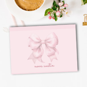 Trendy Pink Bow Personalised With Name Monogram Post-it Notes