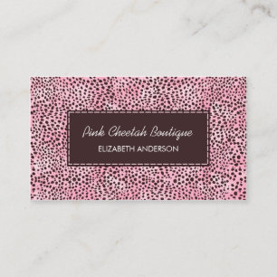 Trendy Pink Cheetah Print Girly Beauty Boutique Business Card